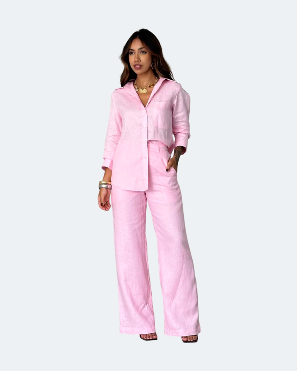 Conjunto Santorine Resort Linho Rosa